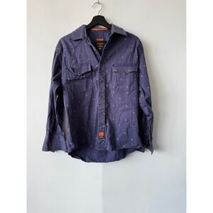 Rodeo Shirt Mens Small Purple Western Cowboy‎ Pearl Snap Long Sleeve Faded